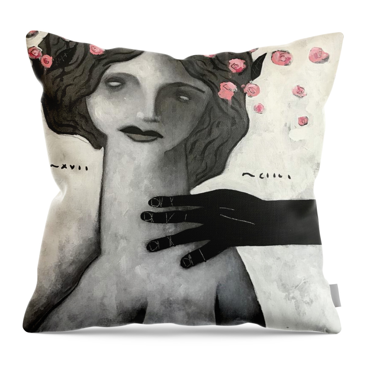  Throw Pillow featuring the painting MMXVII Life and Immortality No 2 by Mark M Mellon