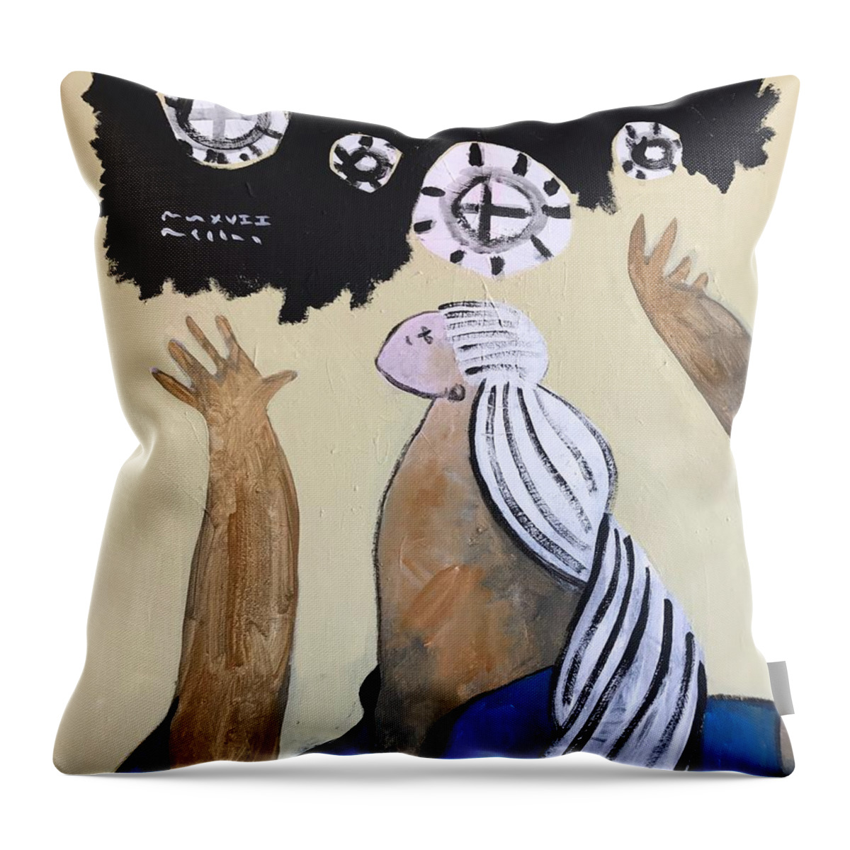  Abstract Throw Pillow featuring the painting MMXVII The Ascension No 4 by Mark M Mellon