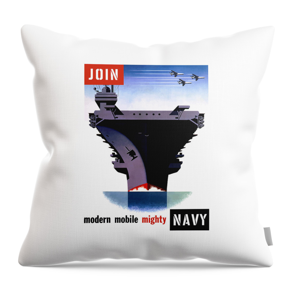 Ww2 Throw Pillow featuring the painting Modern Mobile Mighty Navy by War Is Hell Store