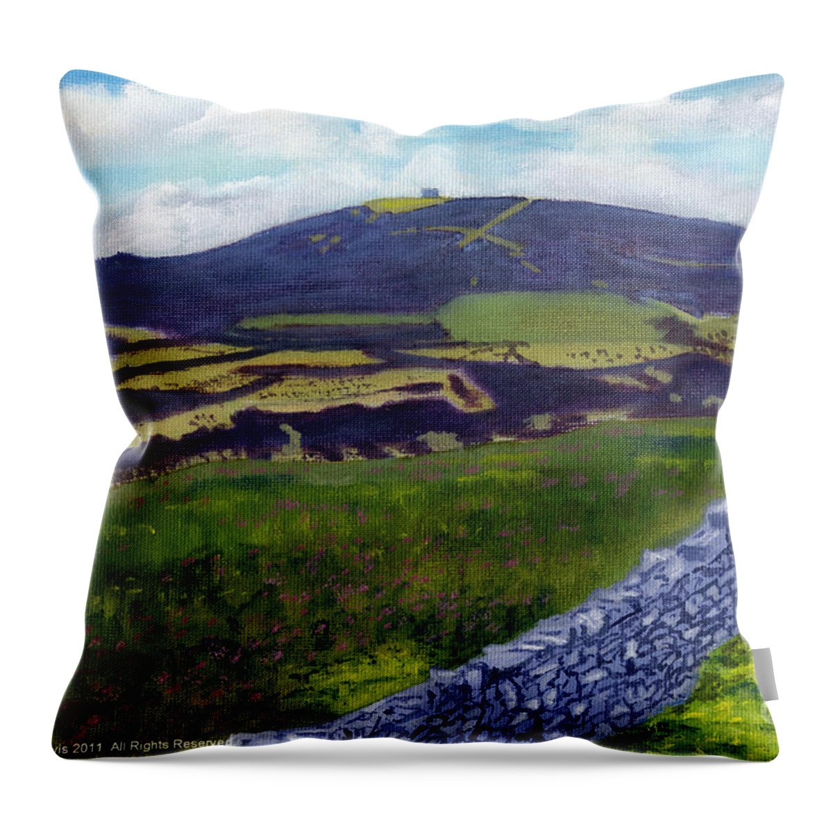 Moel Famau Hill Painting Throw Pillow featuring the painting Moel Famau hill painting by Edward McNaught-Davis