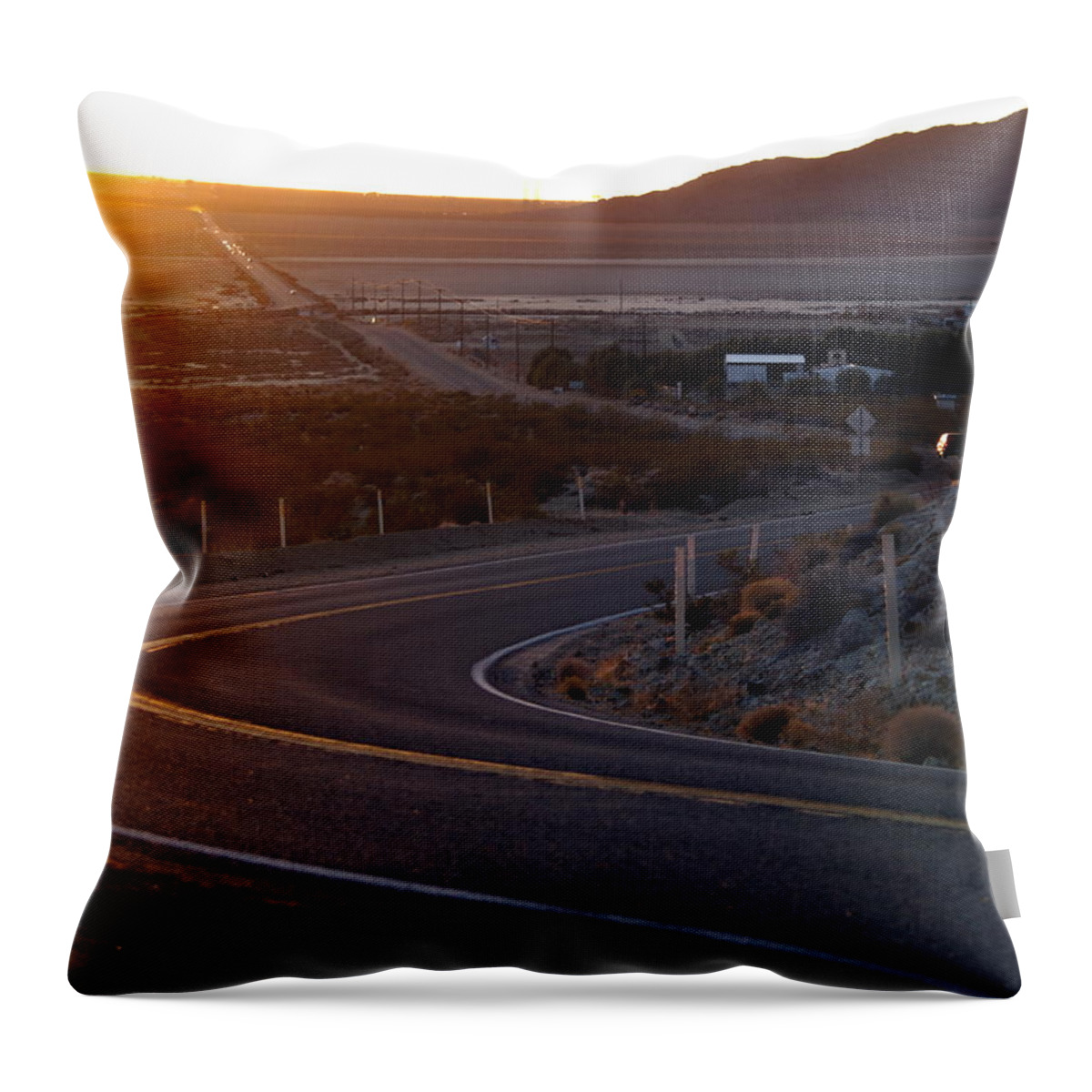 Landscape Throw Pillow featuring the photograph Mojave Desert Sunset by Richard Thomas