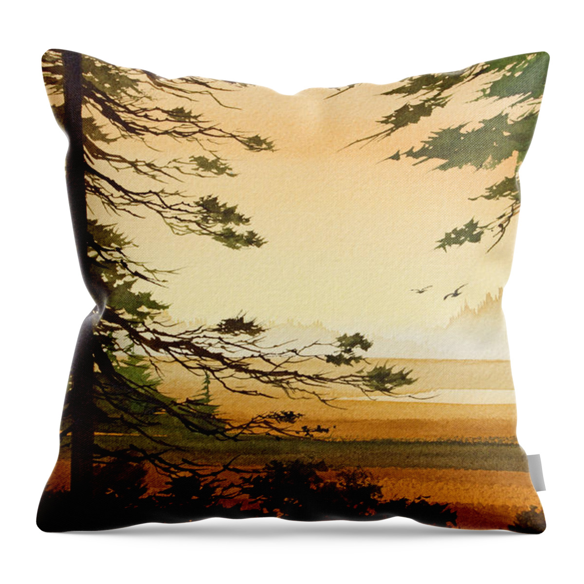 Tideland Throw Pillow featuring the painting Moment in Time by James Williamson