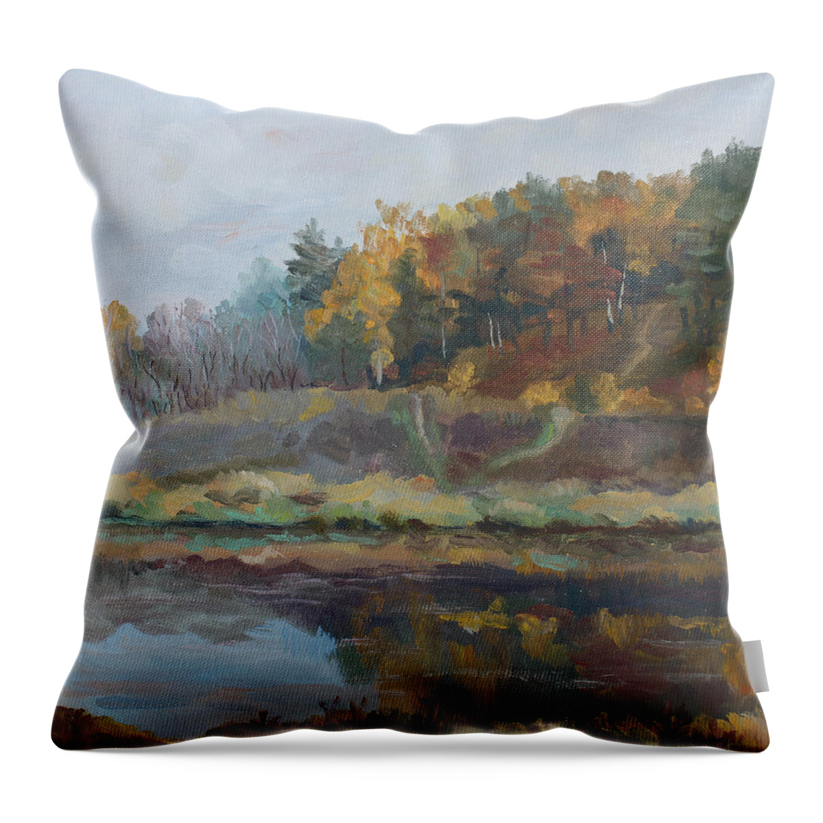 Autumn Throw Pillow featuring the painting Moments Before Rain by Alina Malykhina