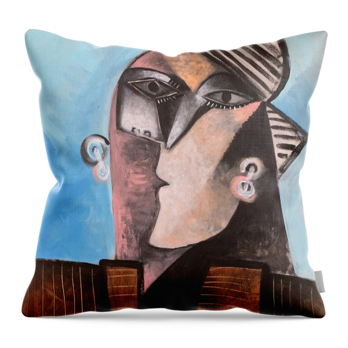  Abstract Throw Pillow featuring the painting MOMENTIS The Moment by Mark M Mellon