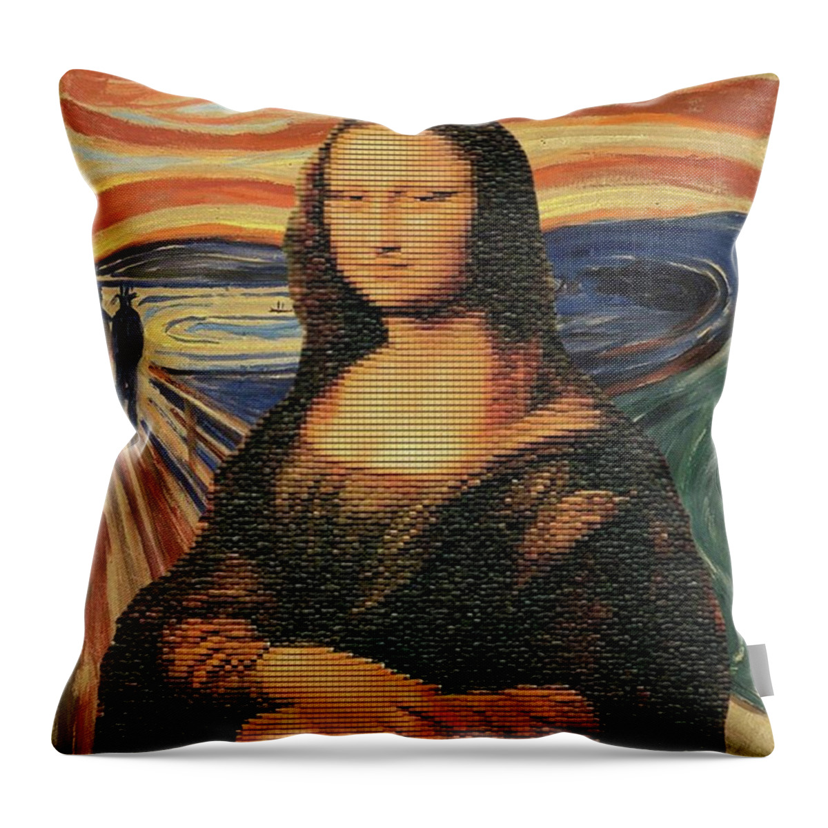 Monalisa Throw Pillow featuring the photograph Mona Lisa Is Stealing The Spot by Alessio Cicalini