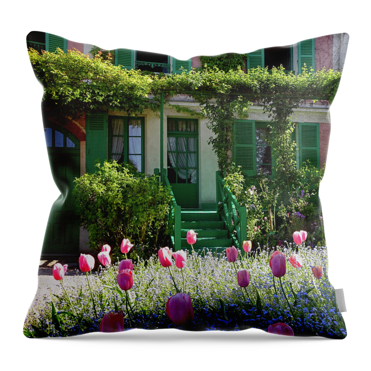 Claude Monet Throw Pillow featuring the photograph Monet House by Gordon Beck