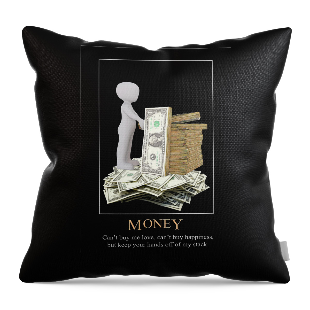Money Throw Pillow featuring the digital art Money by John Haldane