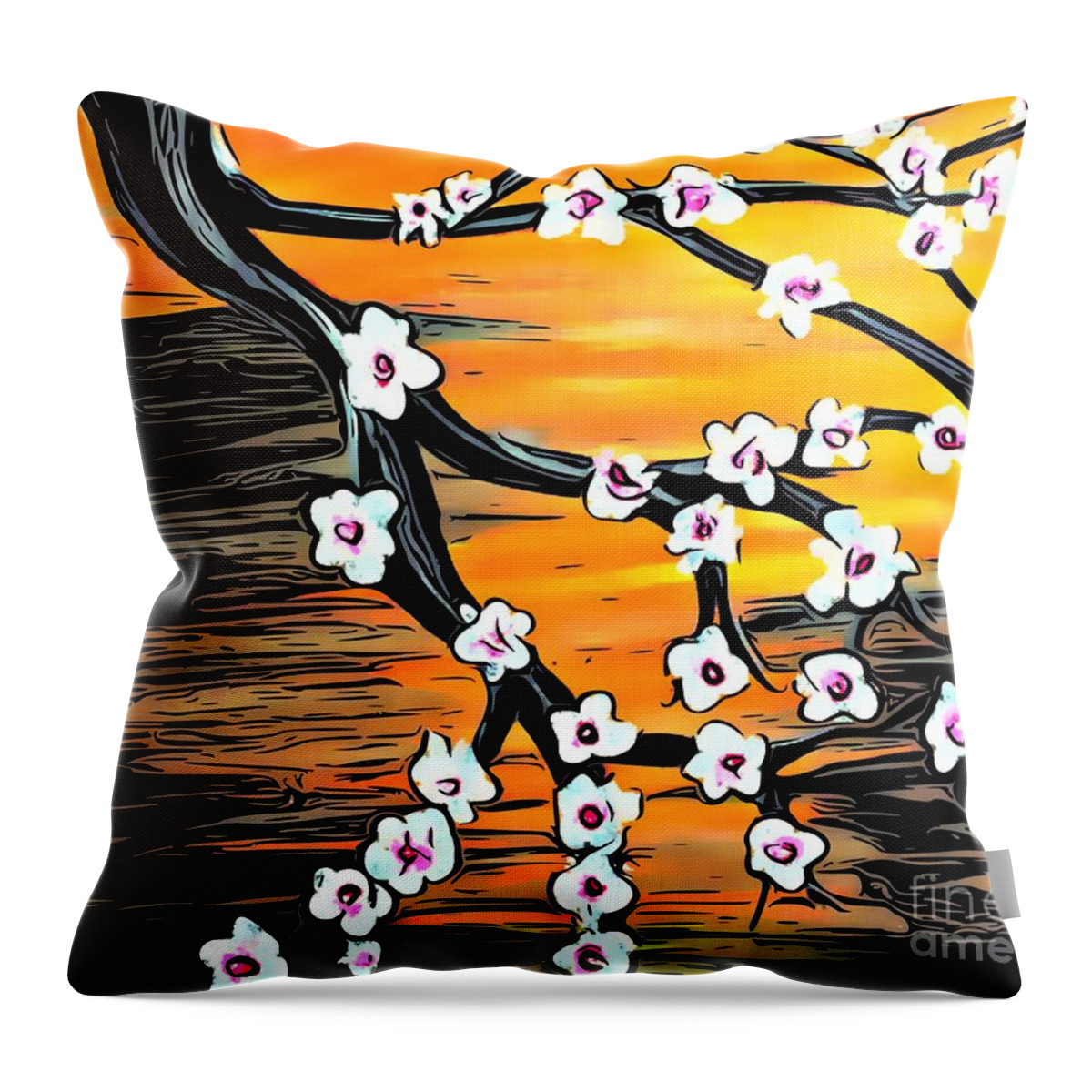 1000 Views Throw Pillow featuring the painting Mono No Aware by Jenny Revitz Soper