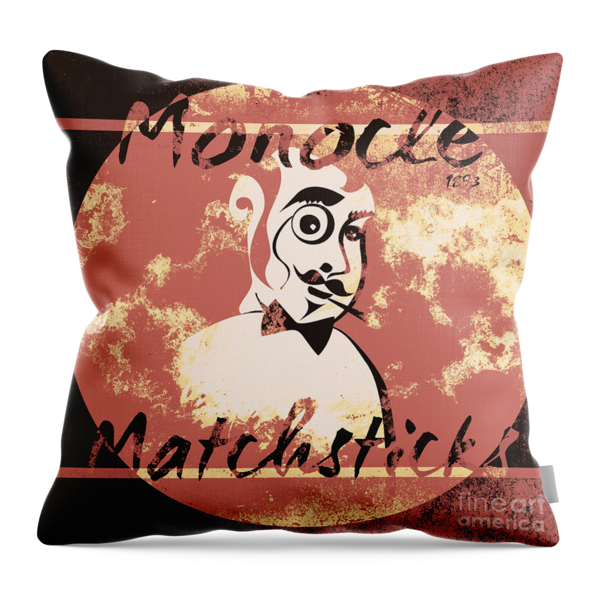 Matches Throw Pillow featuring the photograph Monocle Matchsticks vintage tin sign advertising by Jorgo Photography