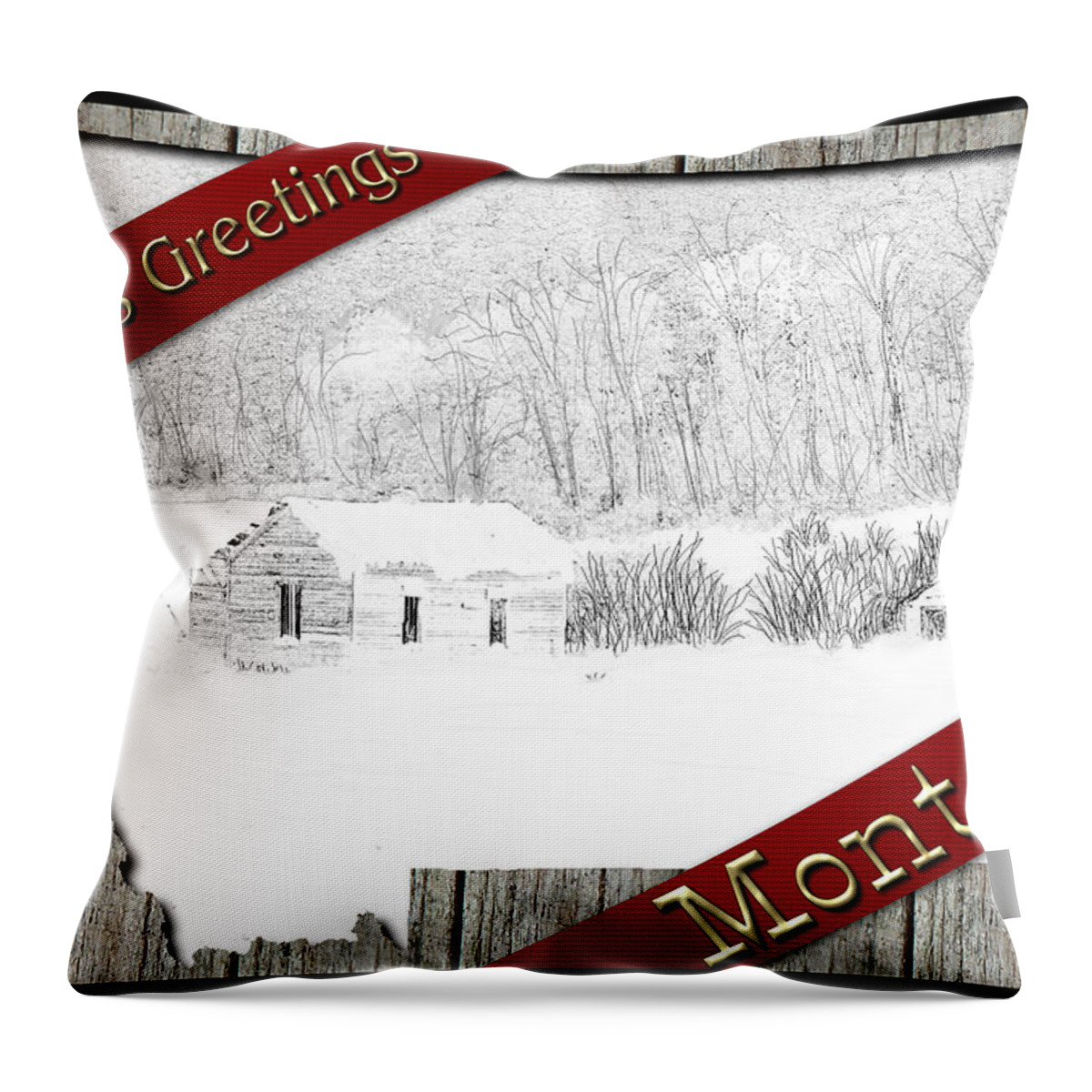 Christmas Throw Pillow featuring the digital art Montana Christmas by Susan Kinney