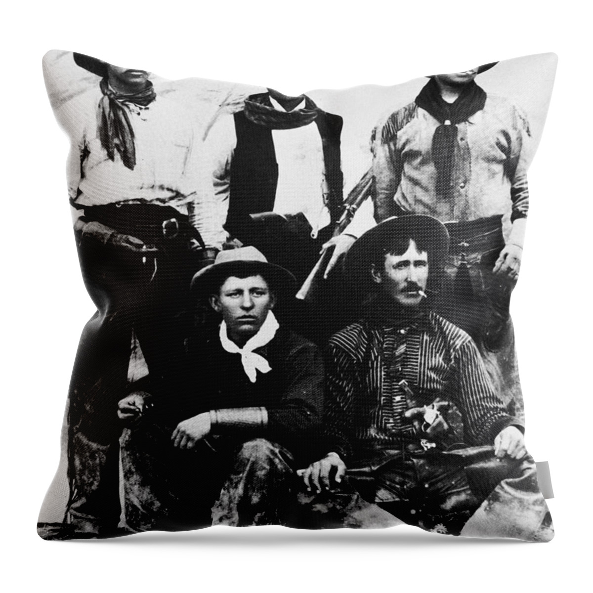 19th Century Throw Pillow featuring the photograph Montana Cowboys by Granger