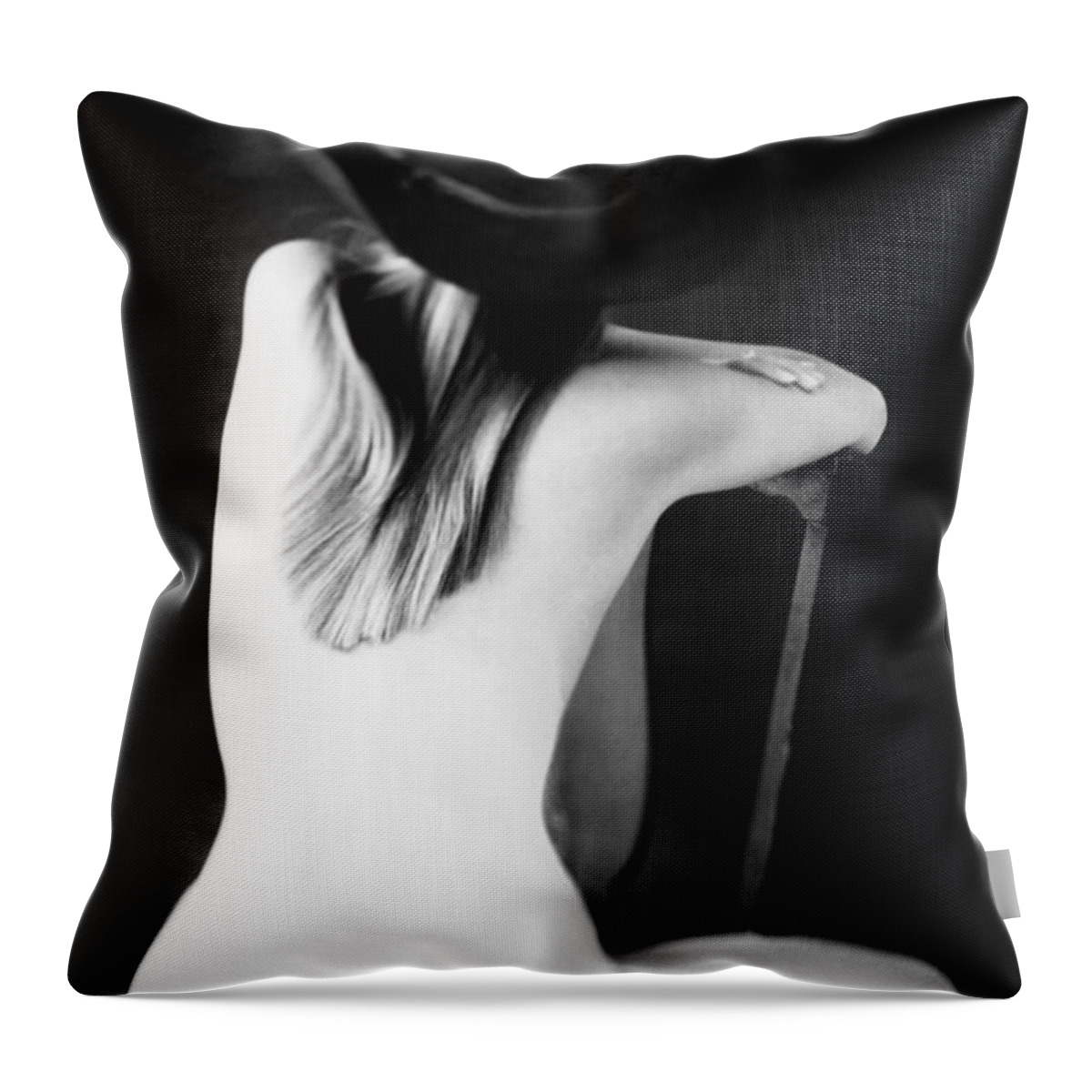 Pictorial Throw Pillow featuring the photograph Montana Mule Kick Nude by Jennifer Wright