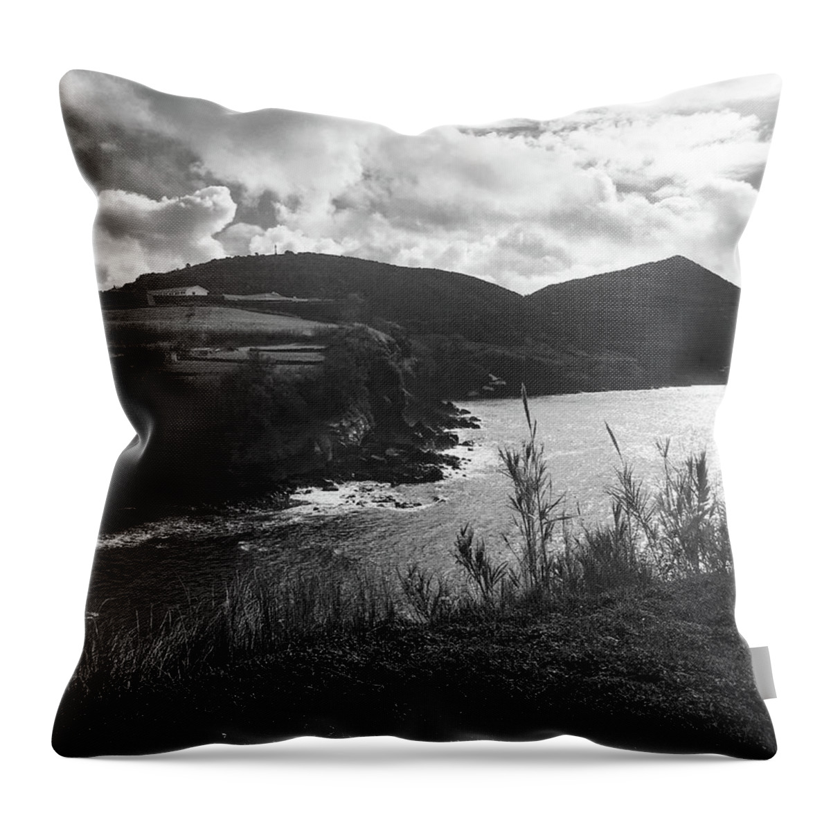 Kelly Hazel Throw Pillow featuring the photograph Monte Brasil, Terceira by Kelly Hazel