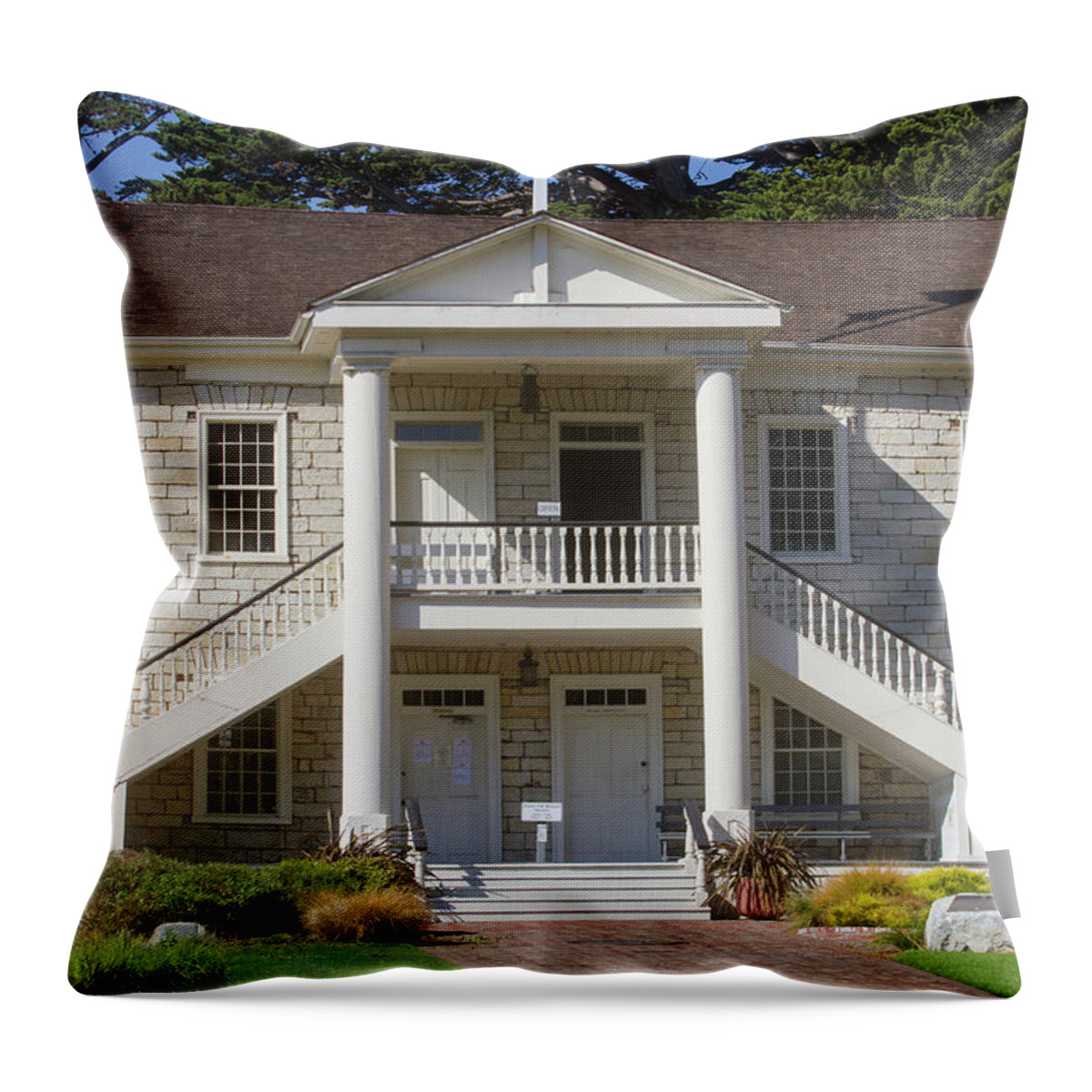 Monterey Throw Pillow featuring the photograph Monterey History Museum by Mark Miller