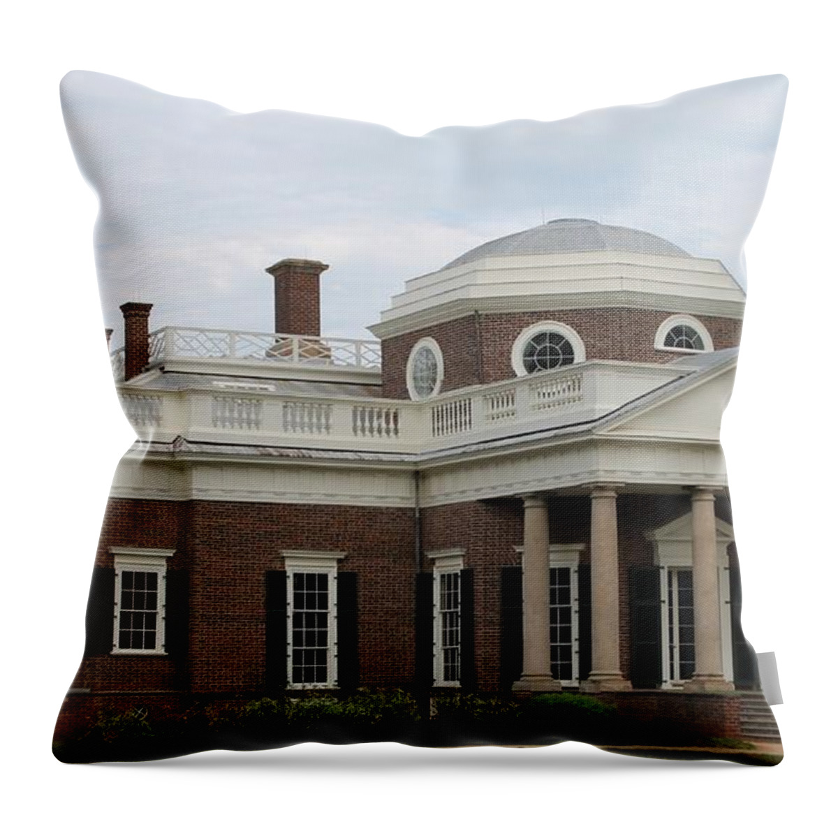Thomas Jefferson Home Throw Pillow featuring the photograph Monticello by Christopher J Kirby