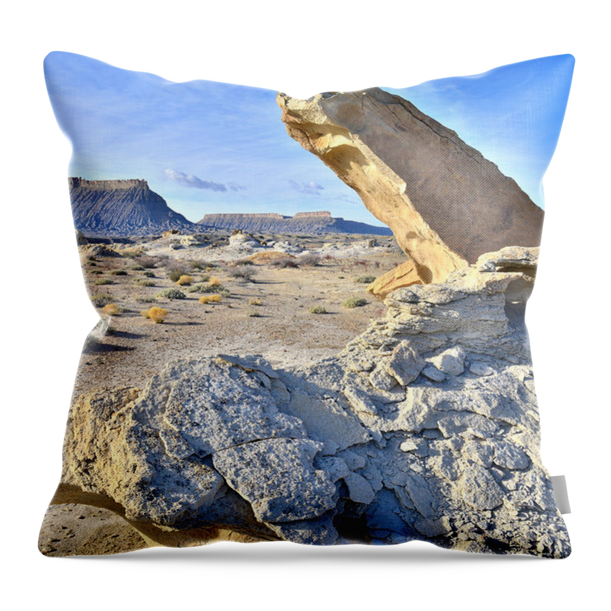 Factory Butte Throw Pillow featuring the photograph Monument by Ray Mathis