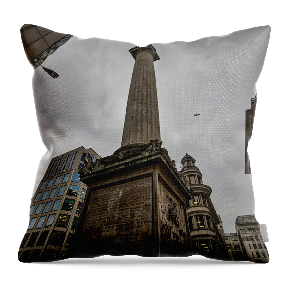 Monument Throw Pillow featuring the photograph Monument to the Great Fire of London by Ross Henton