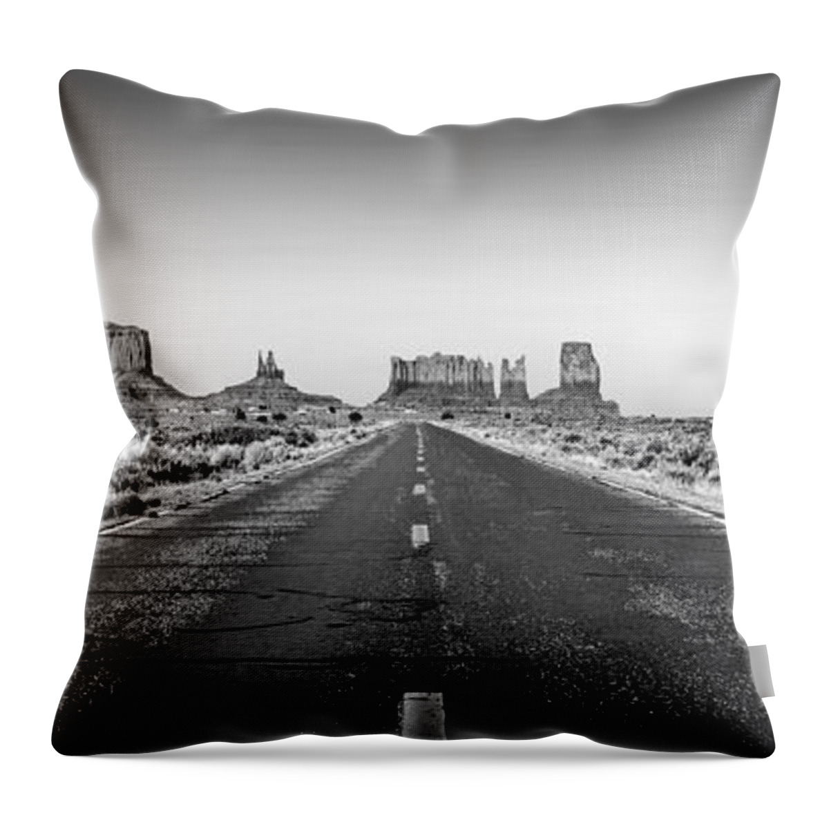 Monument Valley Throw Pillow featuring the photograph Freedom BW by Az Jackson