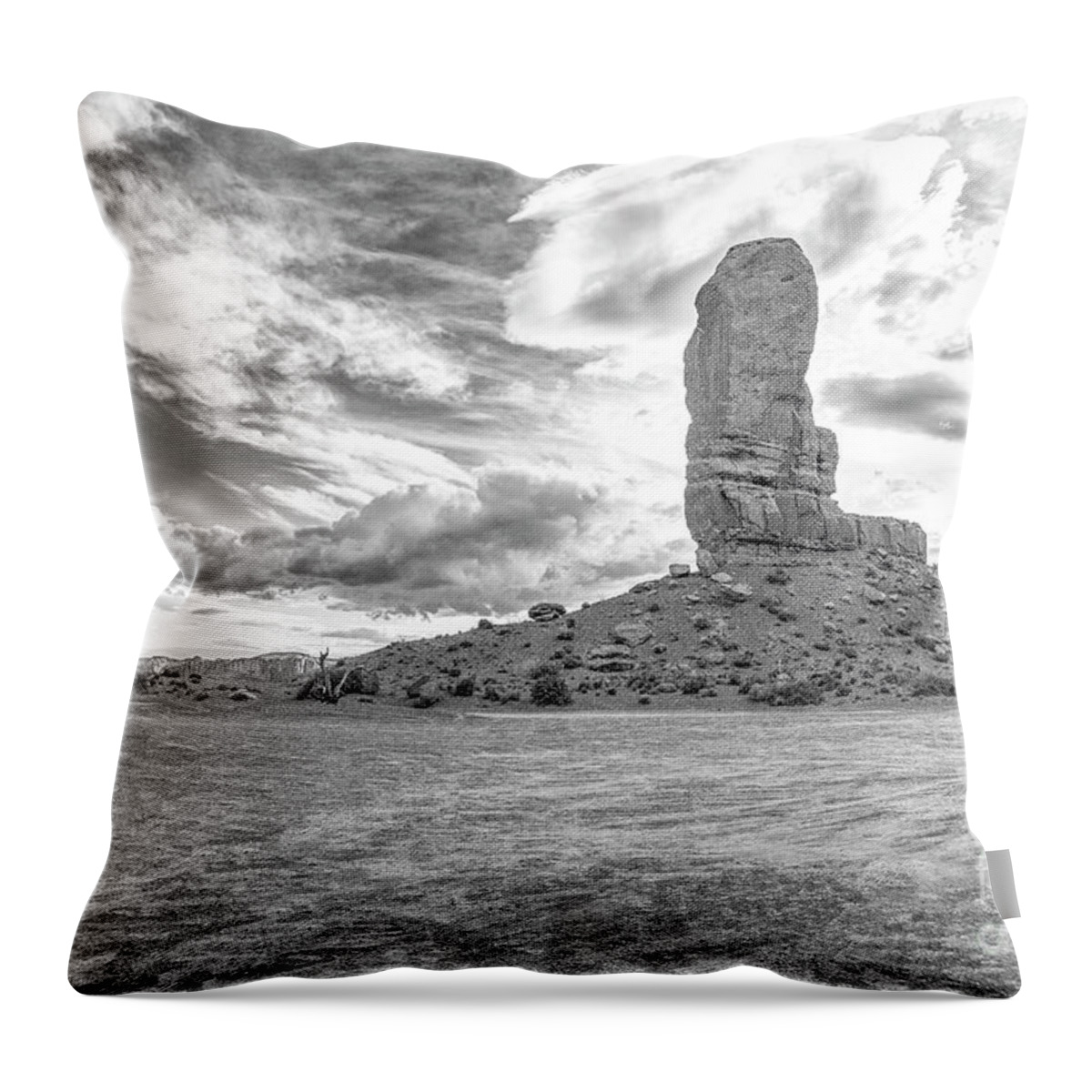 Monument Valley Throw Pillow featuring the photograph Monument Valley, Monochrome by Felix Lai