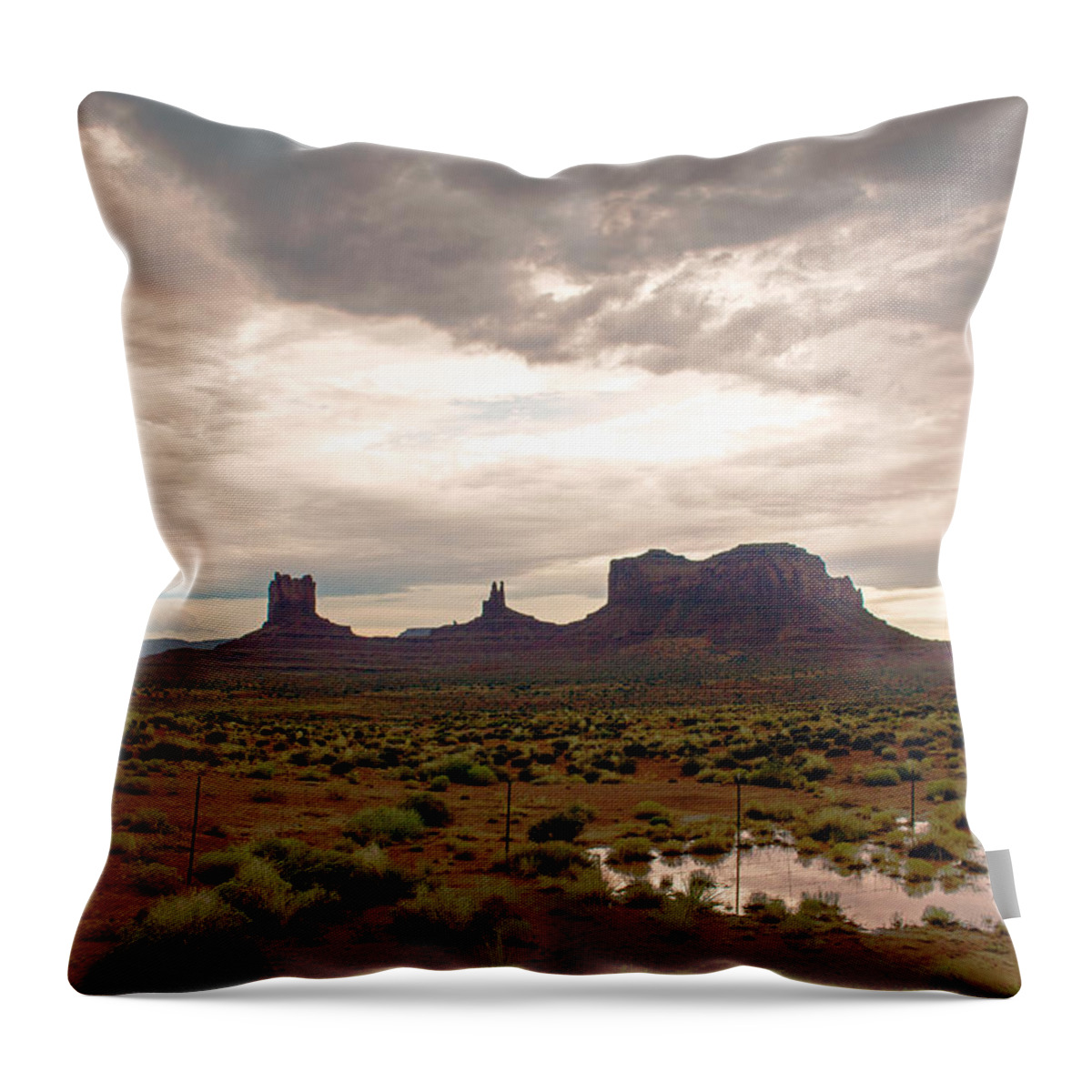 Monument Valley Utah Throw Pillow featuring the photograph Monument Valley by Robert Popa