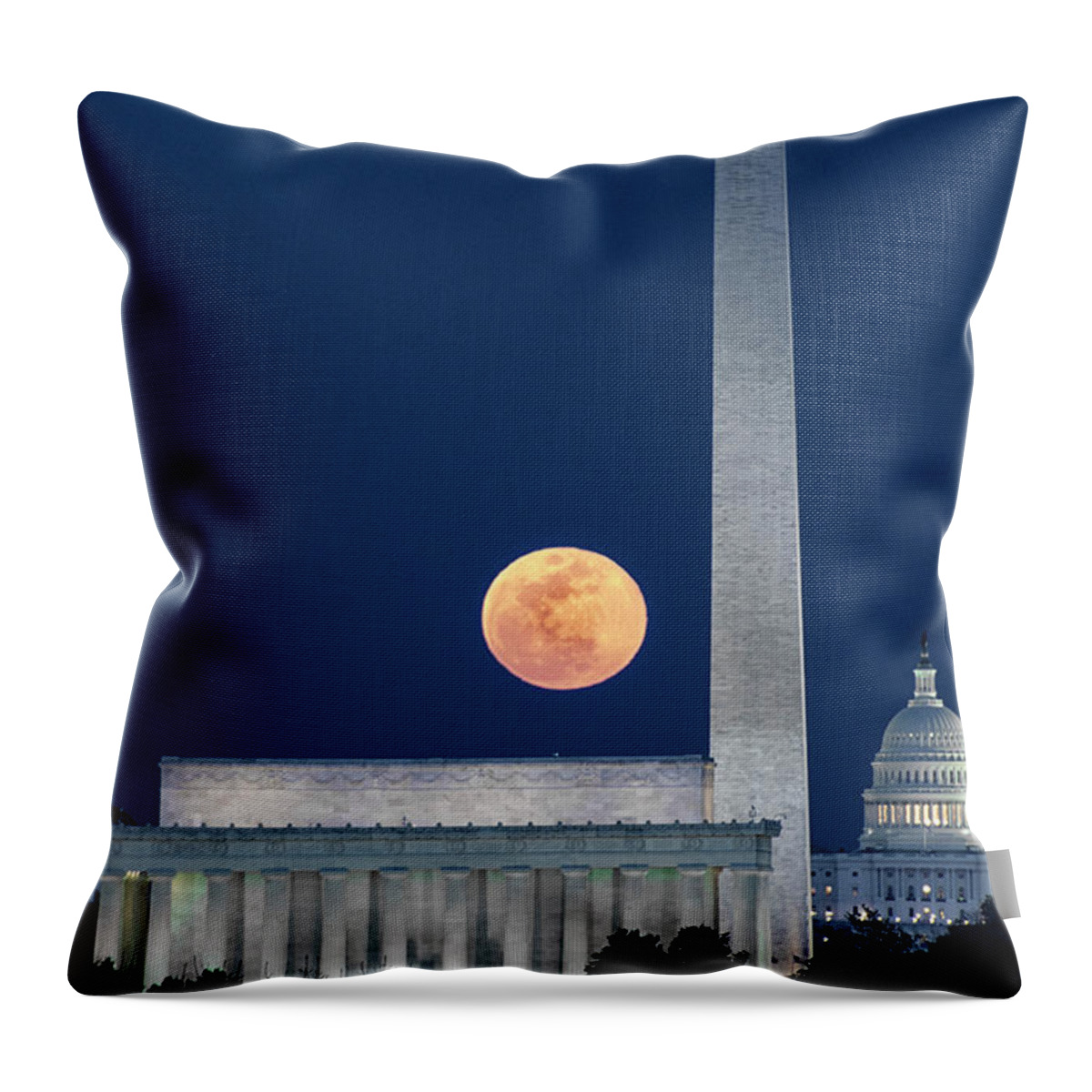 Moon Throw Pillow featuring the photograph Monumental Moon by Robert Fawcett