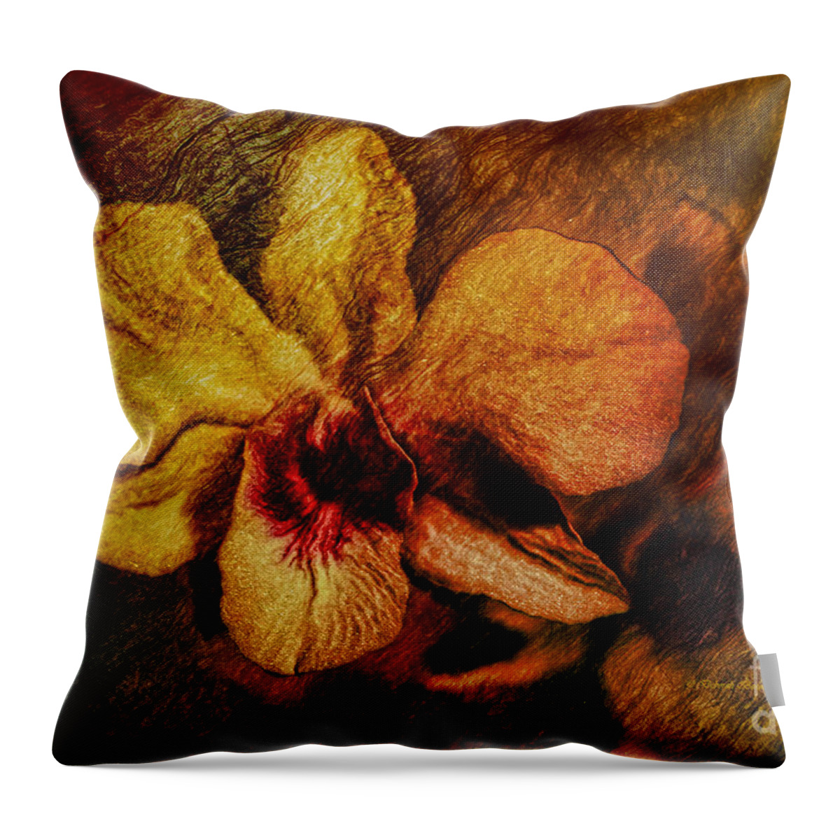 Orchid Throw Pillow featuring the painting Mood of the Orchid by Deborah Benoit