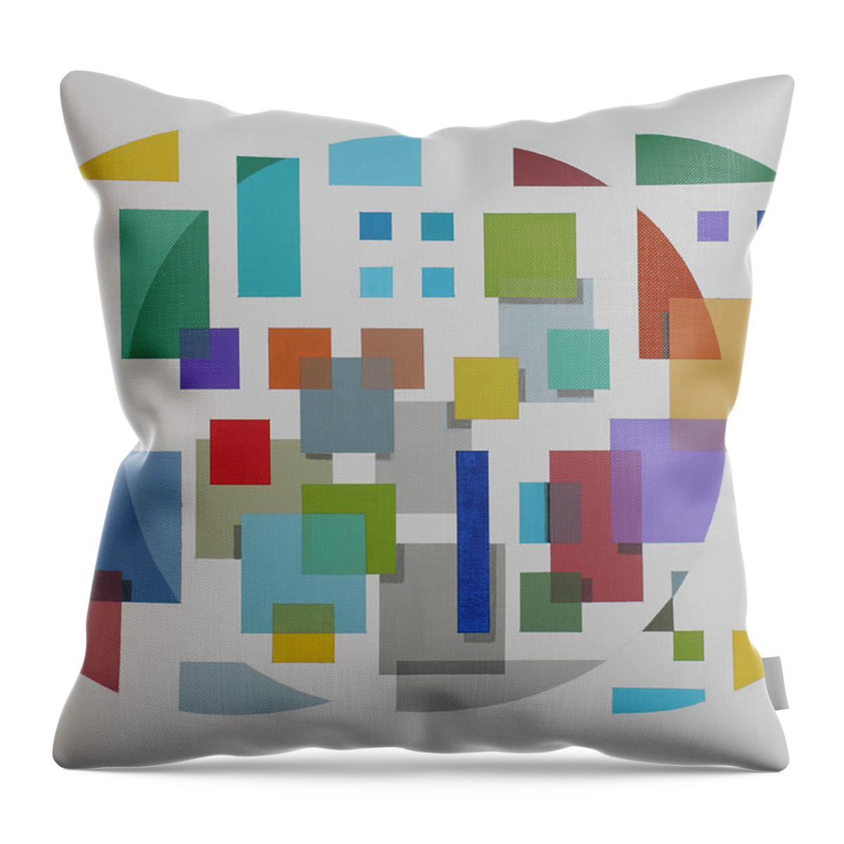 Geometric Abstract Throw Pillow featuring the painting Moon Gate Series #2 by Marston A Jaquis