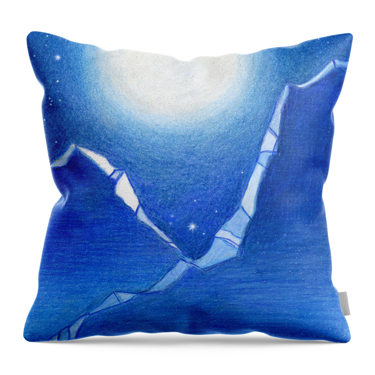 California Artist Throw Pillow featuring the drawing Moon Mountain by Deborah Ann Good