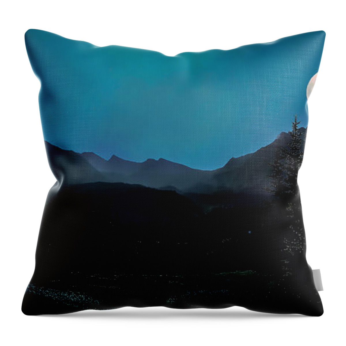 2017-07-20 Throw Pillow featuring the photograph Moon Over Field BC by Phil And Karen Rispin