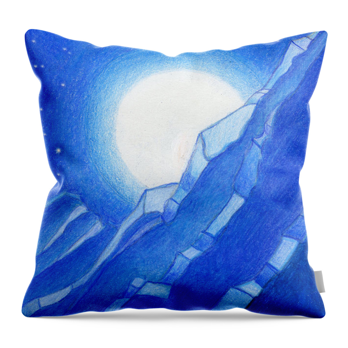 California Artist Throw Pillow featuring the drawing Moon Rising by Deborah Ann Good
