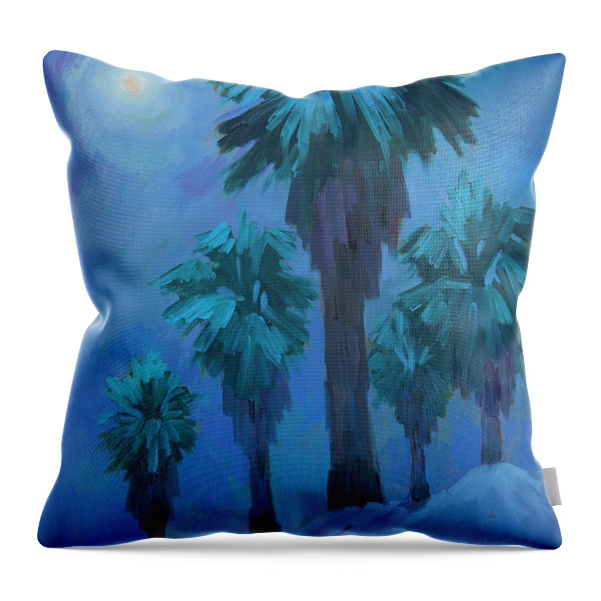 Moon Throw Pillow featuring the painting Moonlight Reflections by Diane McClary
