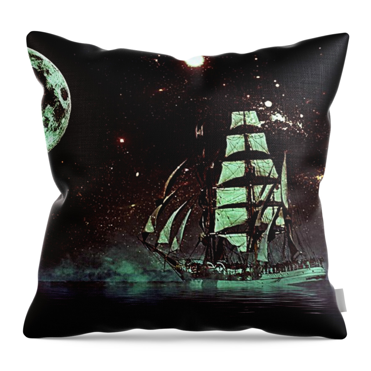 Moonlight Sailing Throw Pillow featuring the photograph Moonlight Sailing by Blair Stuart