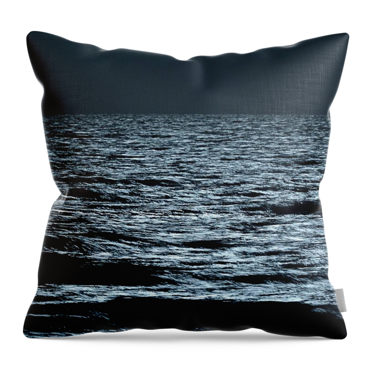 Moon Throw Pillow featuring the photograph Moonlight waves by Nancy Landry