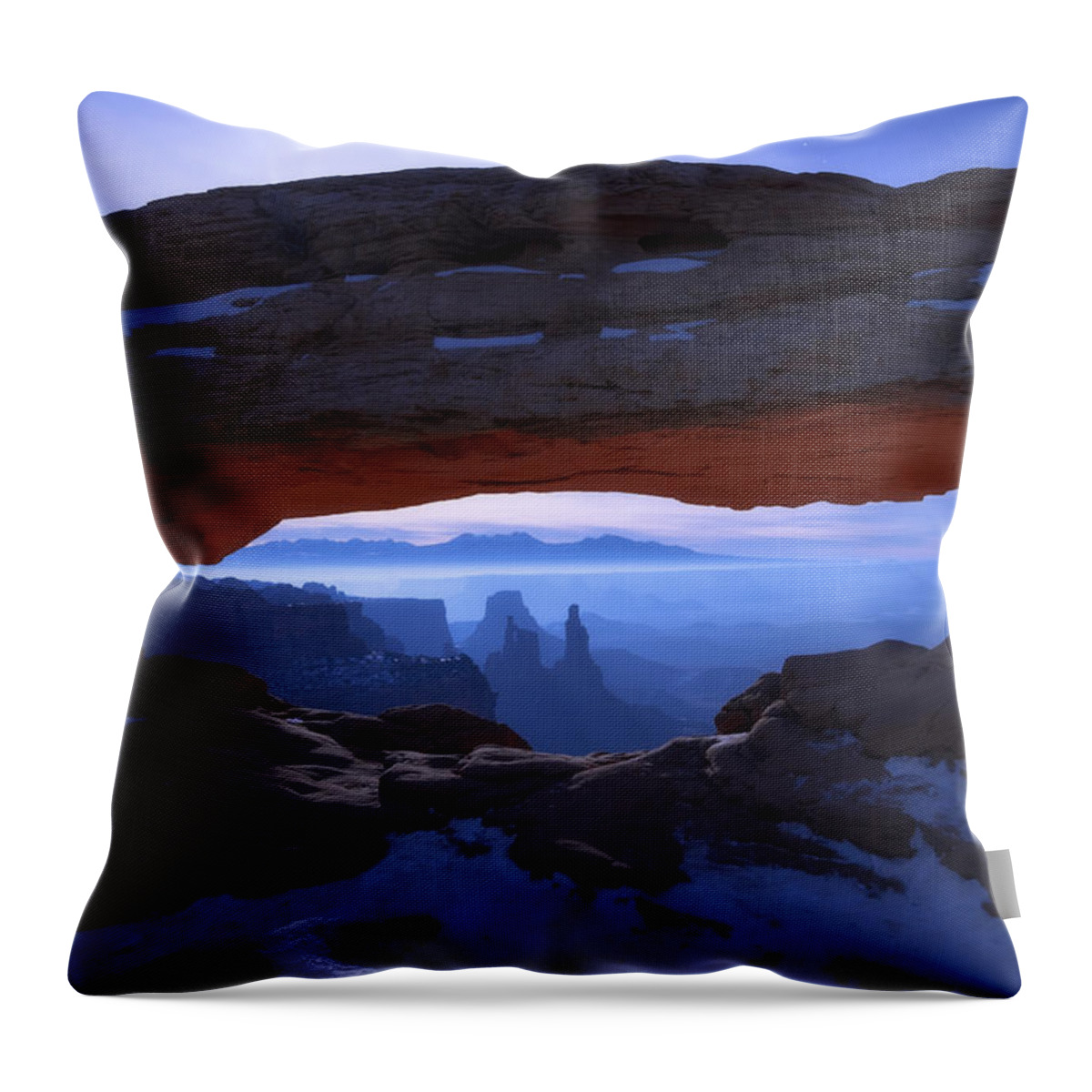 Moonlit Mesa Throw Pillow featuring the photograph Moonlit Mesa by Chad Dutson