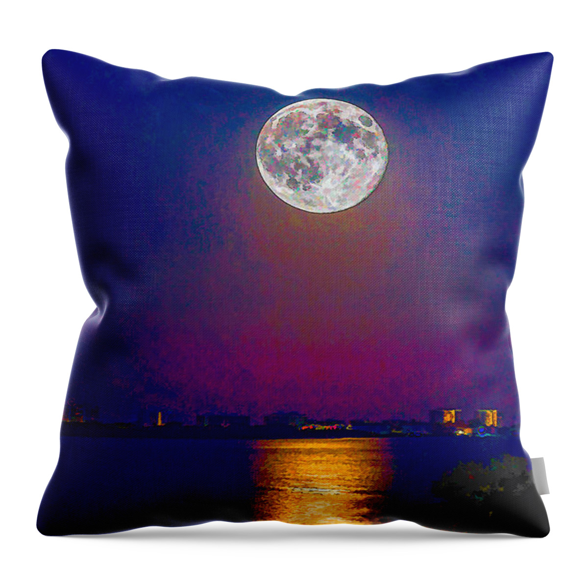 Moon Throw Pillow featuring the photograph Moonrise by Richard Goldman