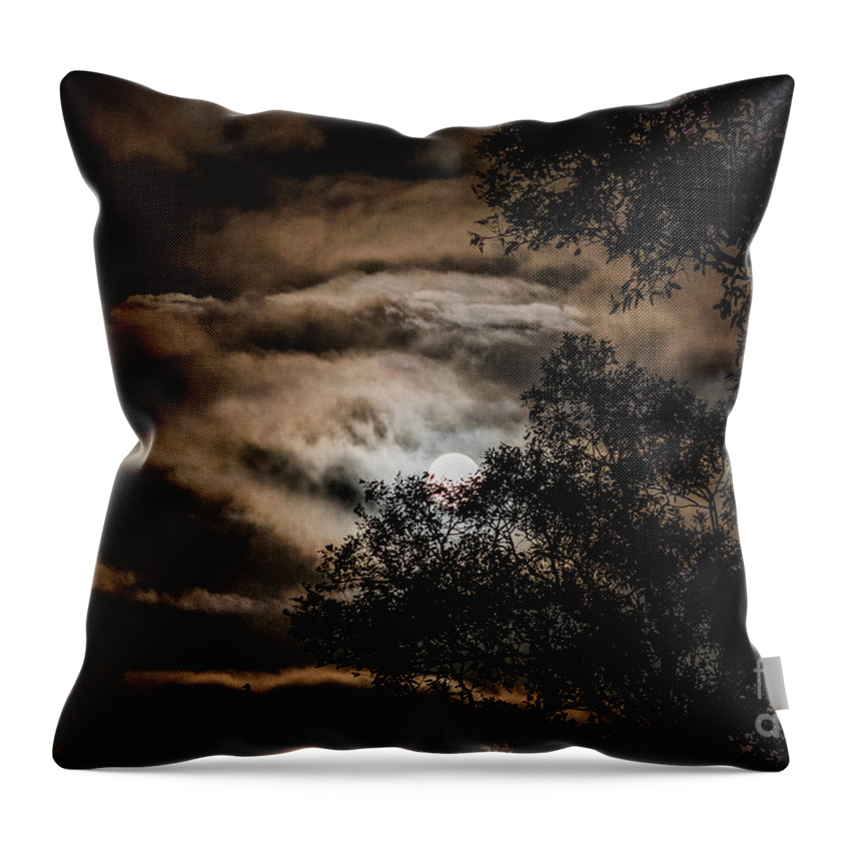 Moonset Throw Pillow featuring the photograph Moonset Canberra by Angela DeFrias
