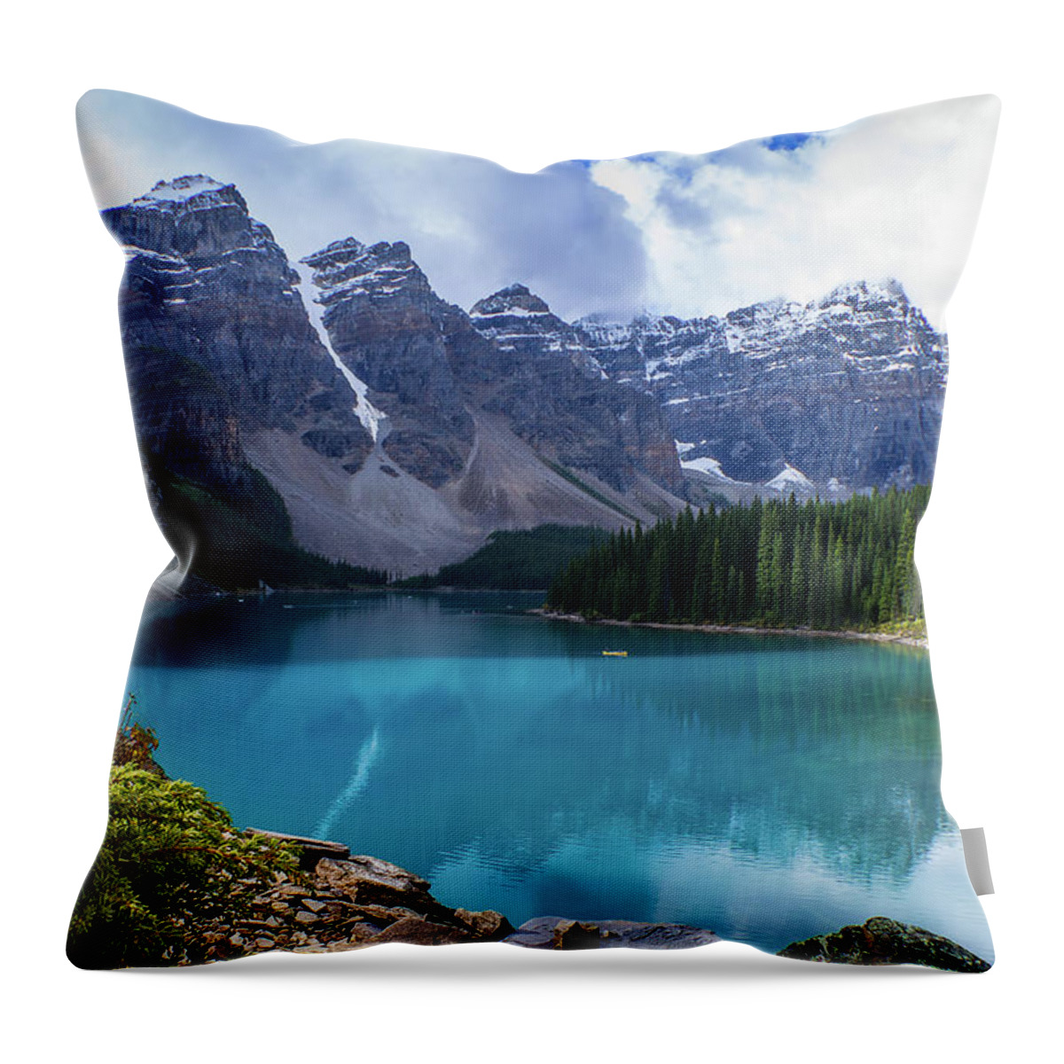 Banff Throw Pillow featuring the photograph Moraine Lake by Thomas Nay