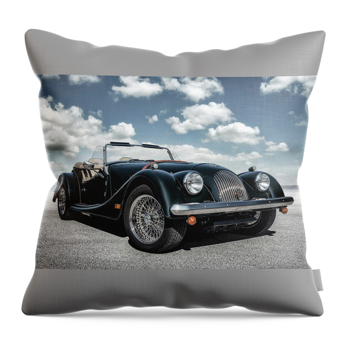British Throw Pillow featuring the digital art Morgan Roadster by Douglas Pittman