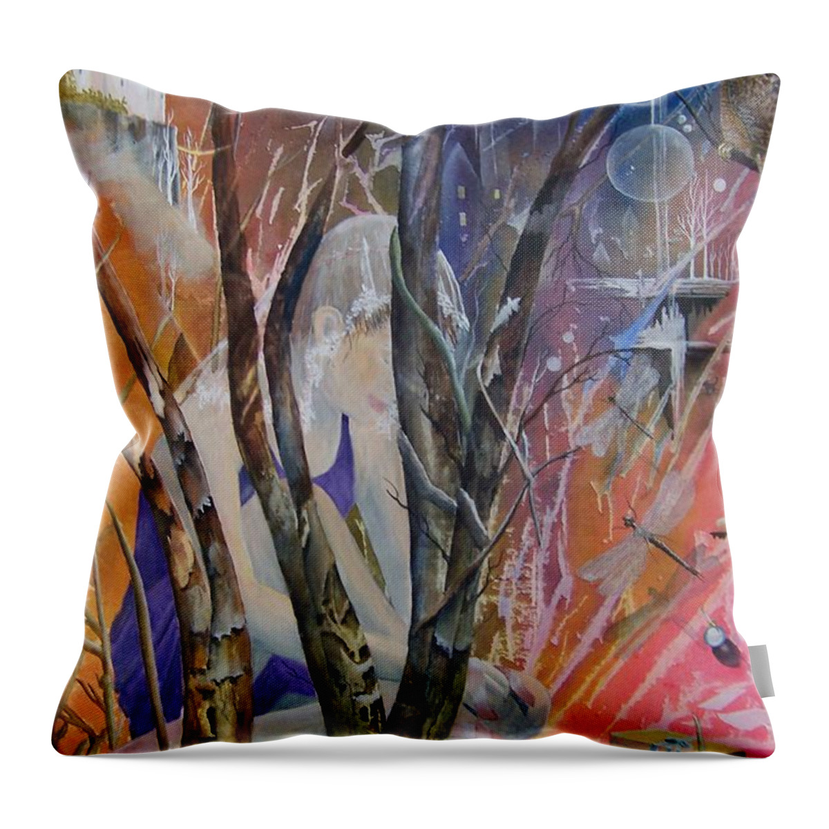Dancer Throw Pillow featuring the painting Morna And Her Dancing Shoes by Jackie Mueller-Jones