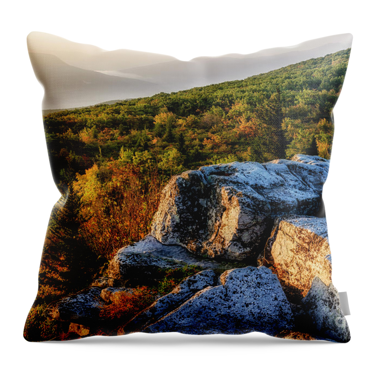 Autumn Throw Pillow featuring the photograph Morning at Bear Rocks by Thomas R Fletcher