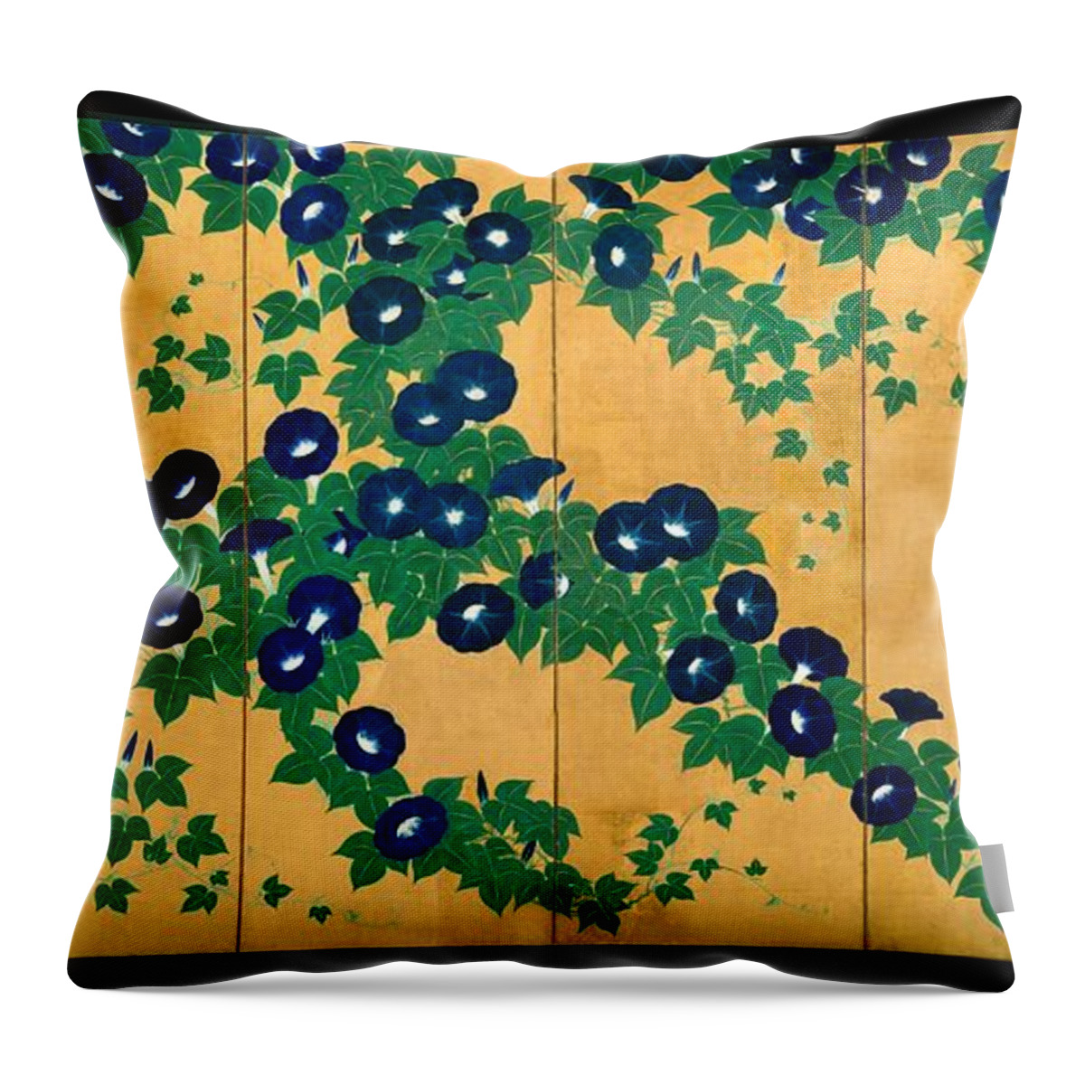 Morning Glories Throw Pillow featuring the painting Morning Glories by Eastern Accent 