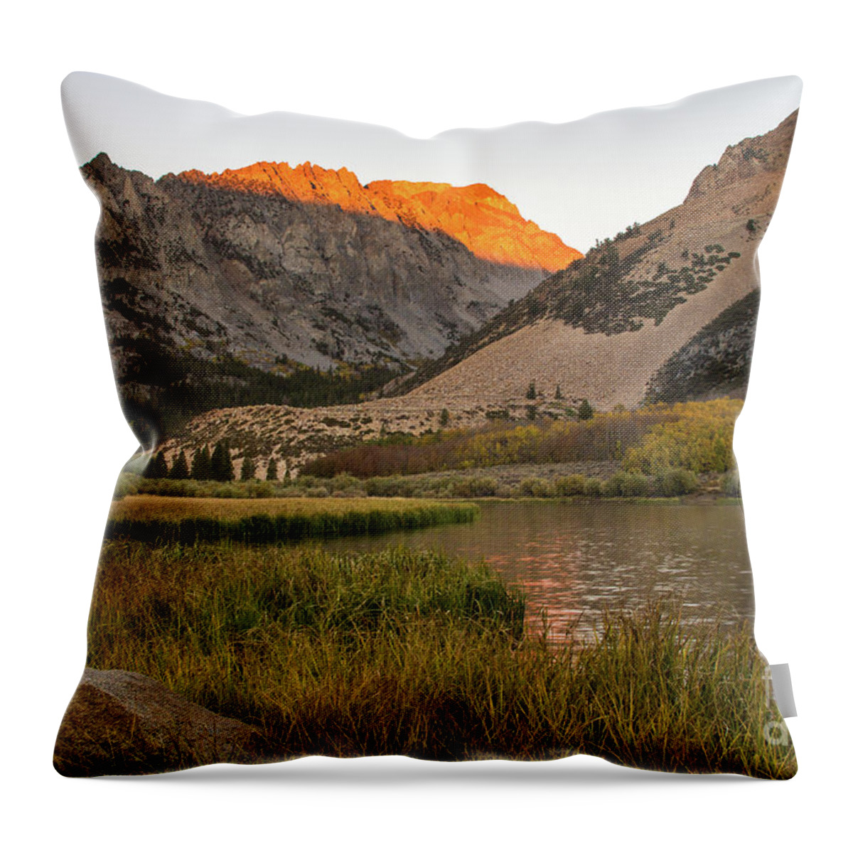 Mountains Throw Pillow featuring the photograph Morning Glow by Brandon Bonafede