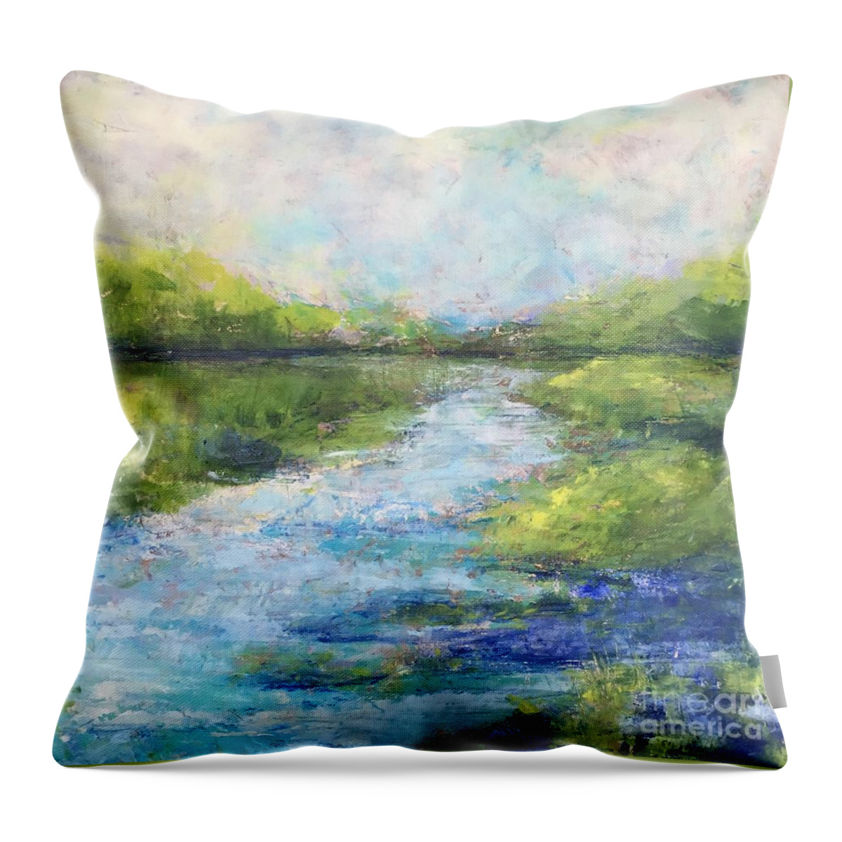 Oil Throw Pillow featuring the painting Morning Glow by Christine Chin-Fook
