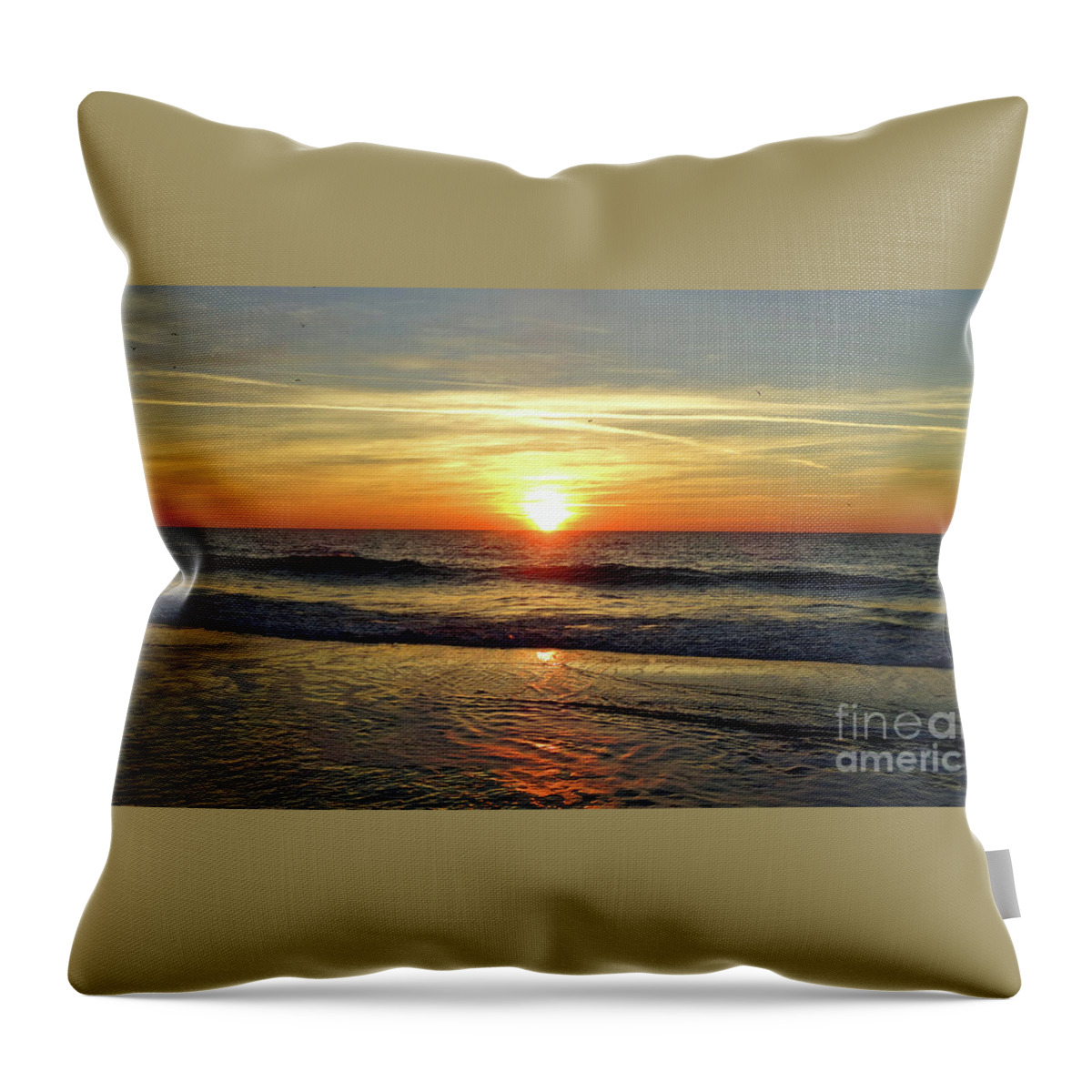 Beach Throw Pillow featuring the photograph Morning Glow by Eunice Warfel