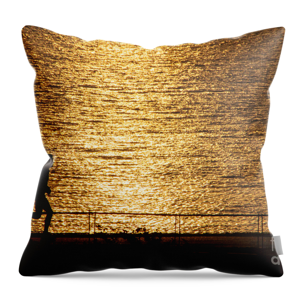 Sunrise Throw Pillow featuring the photograph Morning Jog by Inge Riis McDonald