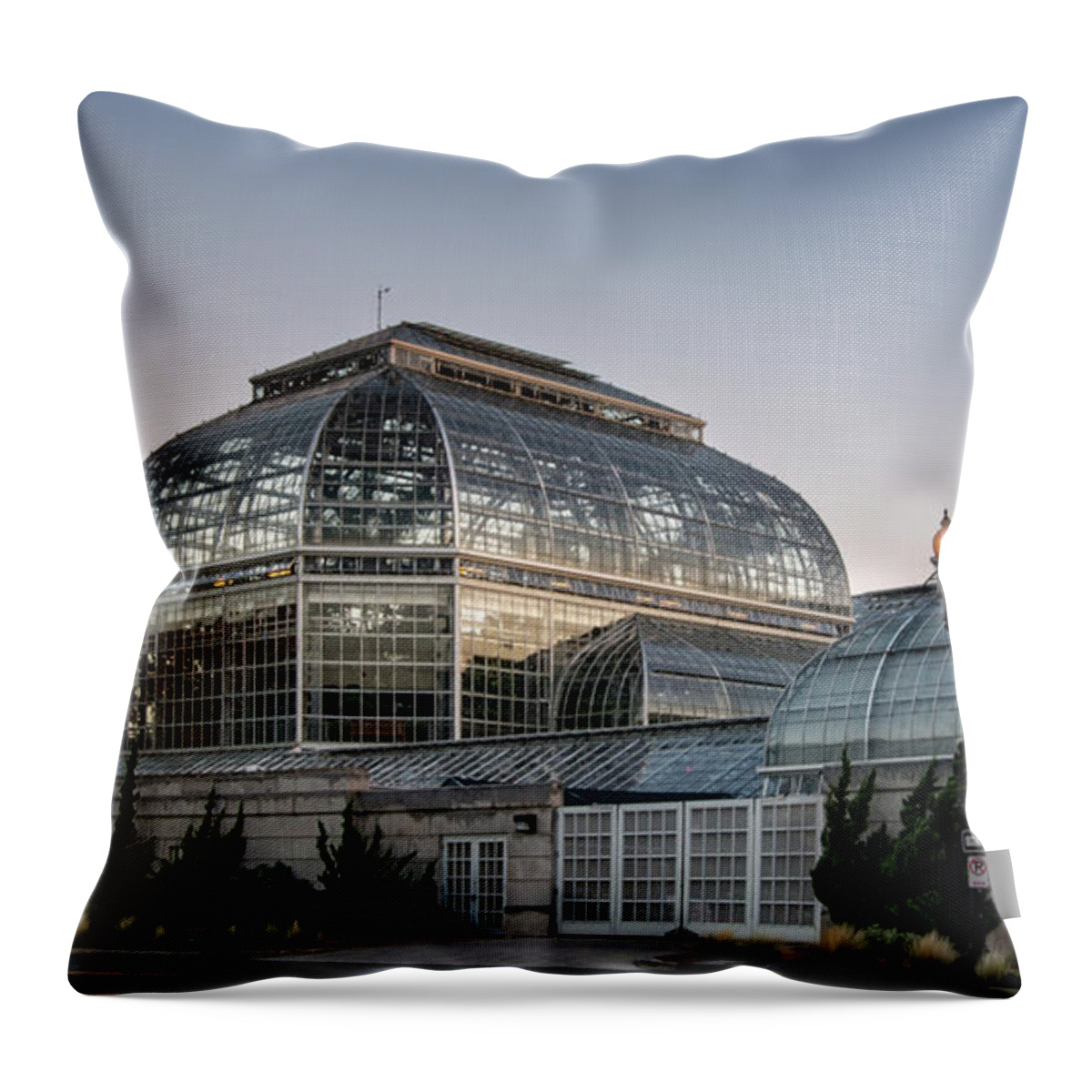 Glass Throw Pillow featuring the photograph Morning Light On the United States Botanic Garden by Greg and Chrystal Mimbs