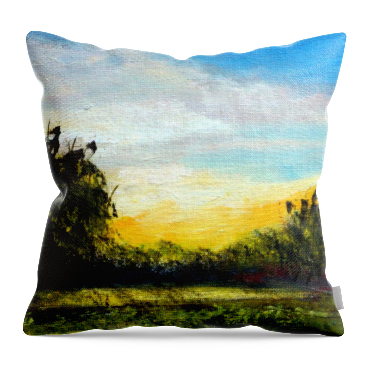 Virginia Throw Pillow featuring the painting Morning Light Virginia by Katy Hawk