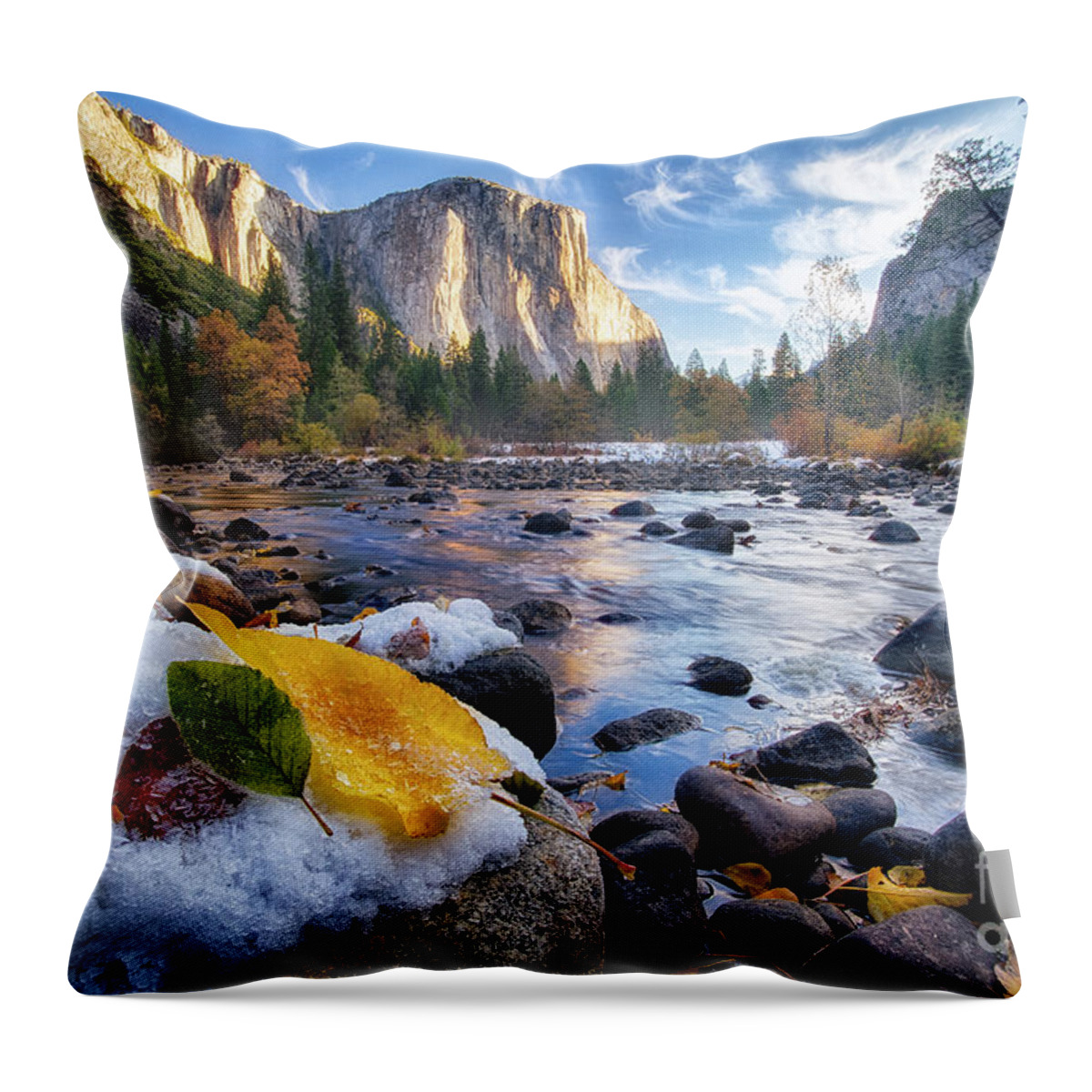 Yosemite Throw Pillow featuring the photograph Morning Mist by Anthony Michael Bonafede