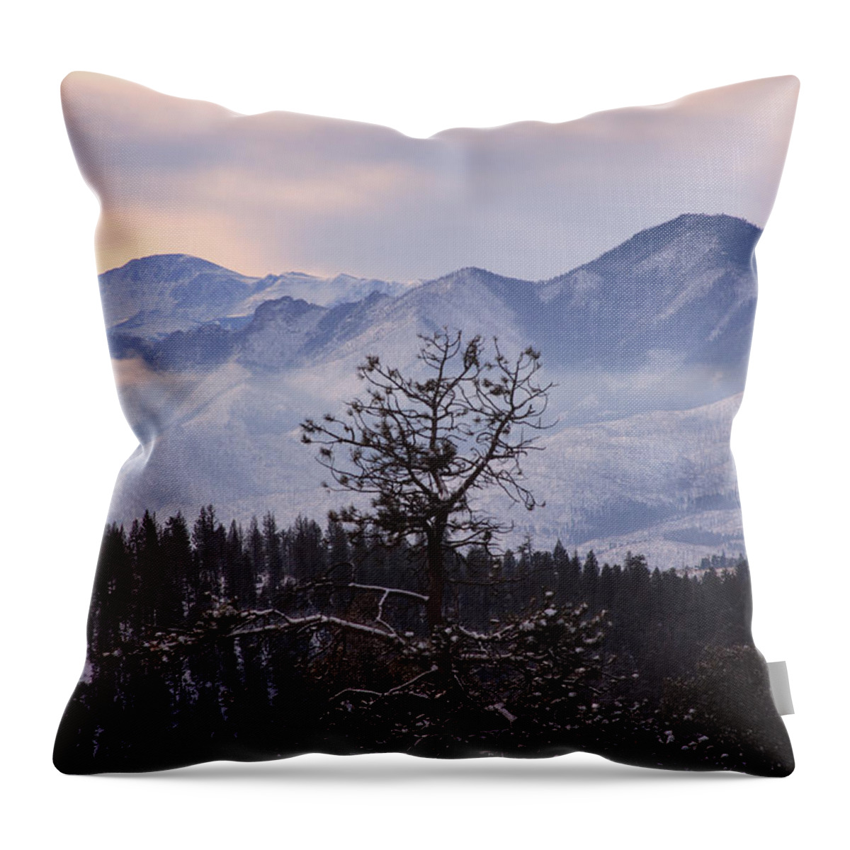 Landscape Throw Pillow featuring the photograph Morning Mountain Range by Brian Gustafson