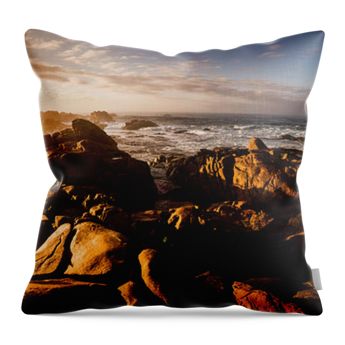 Australia Throw Pillow featuring the photograph Morning ocean panorama by Jorgo Photography